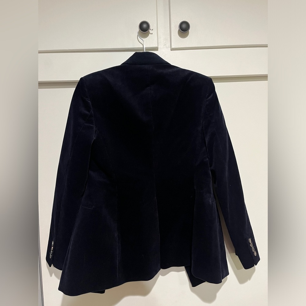 Theory Women's Navy Blue Velvet Blazer - Picture 2 of 3